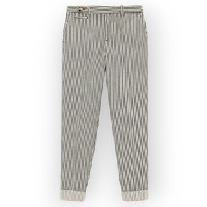 Zara striped pants with cuffed hem nwot